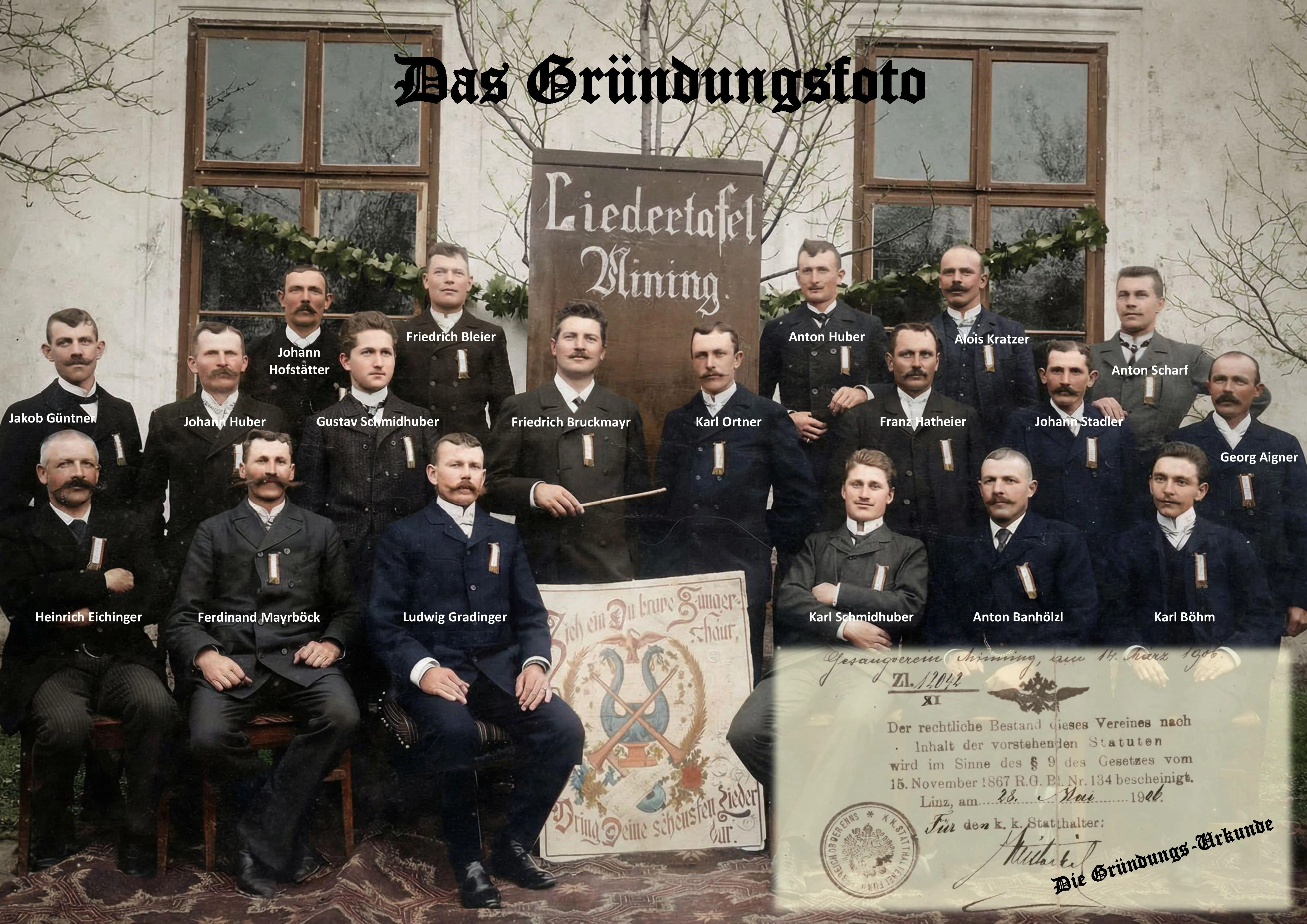 Gründungsphoto der Liedertafel Mining