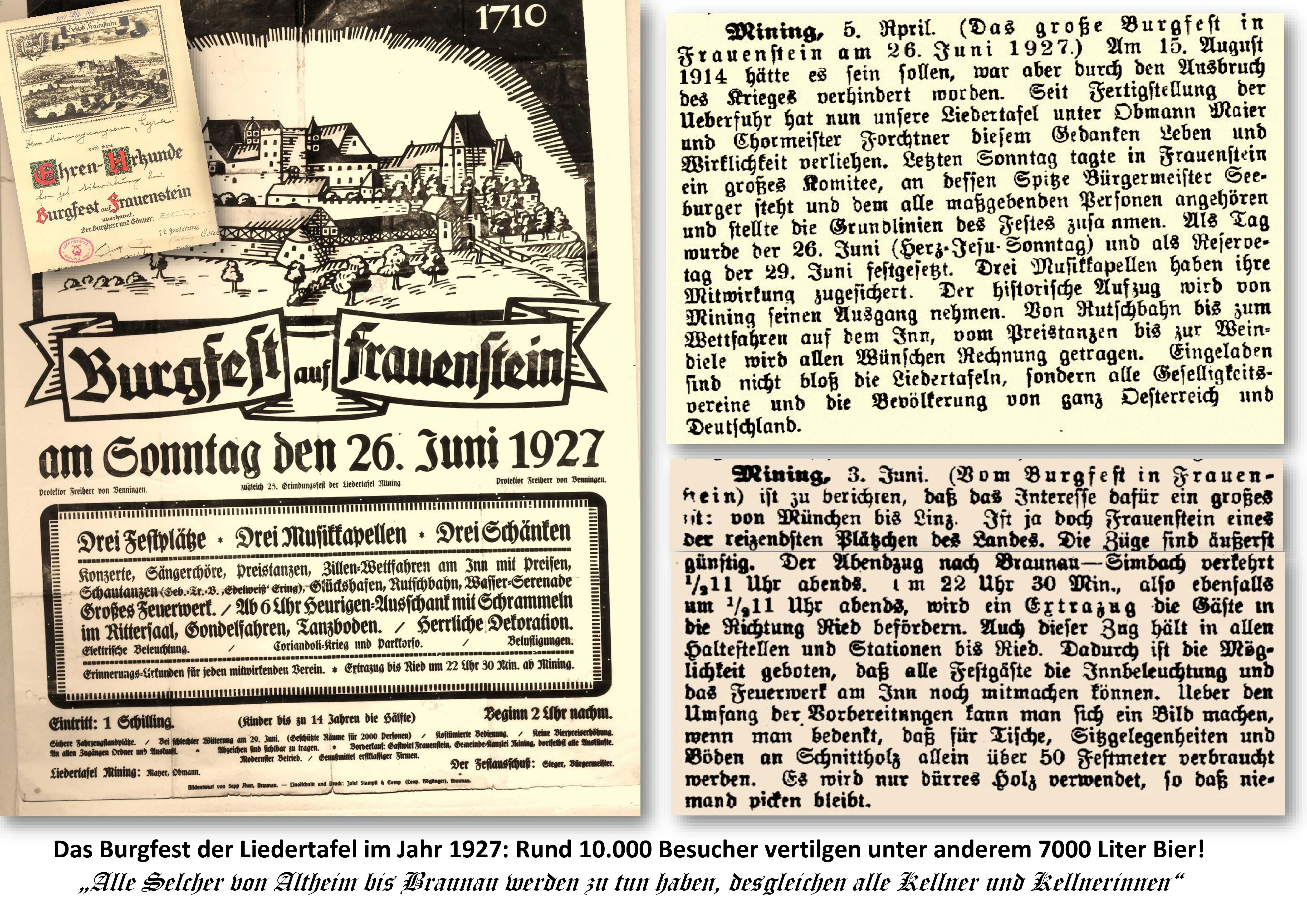 Zeitungsausschnitte zum Burgfest Frauenstein